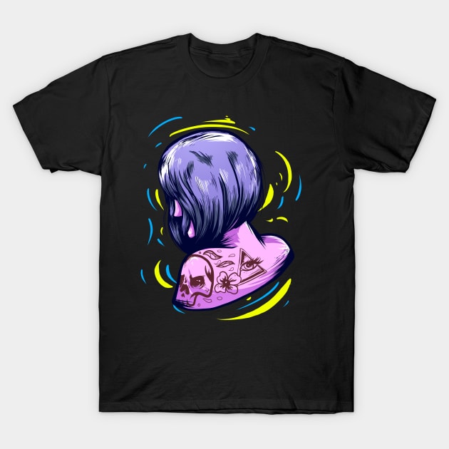 SHY TATTOOED GIRL T-Shirt by khamidfarhan182